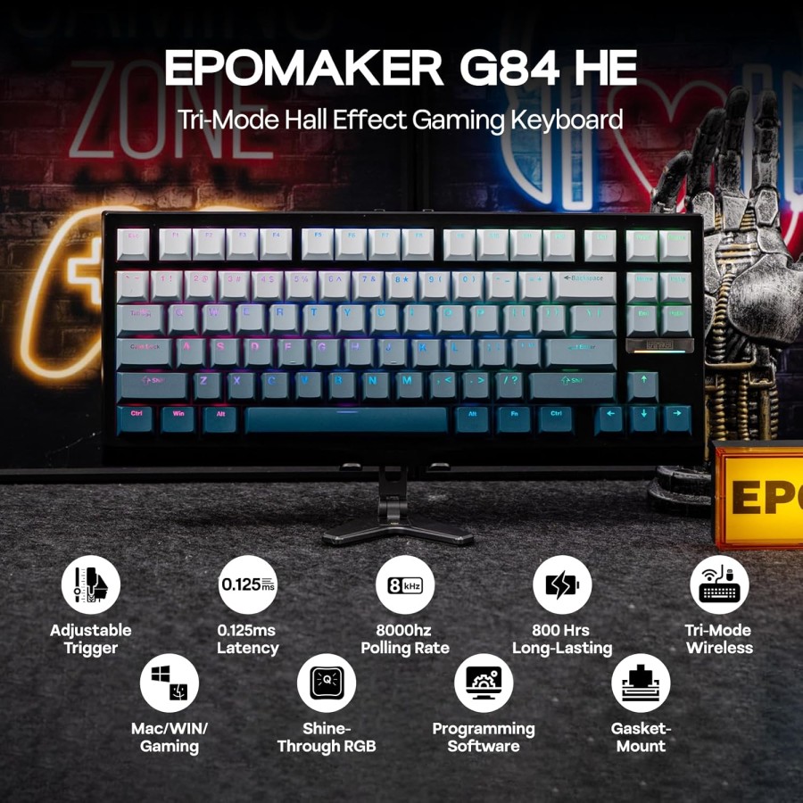 EPOMAKER G84 HE 75% Blue White