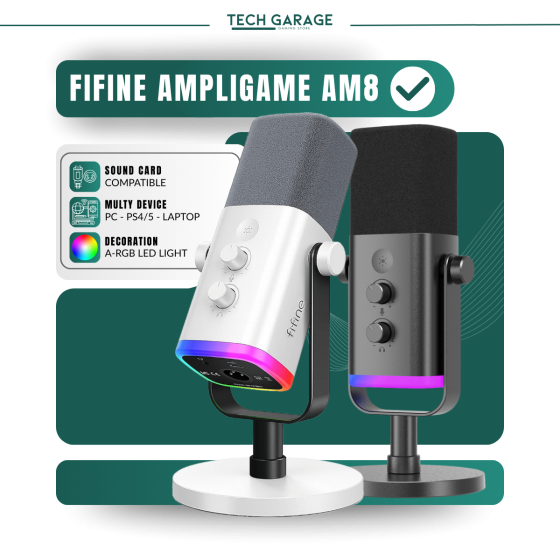 FIFINE AmpliGame AM8 RGB USB/XLR BLACK